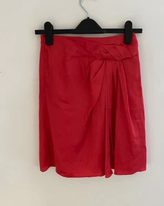 Karen Millen UK 6 Silk Blend Red Pleated Skirt - Picture 1 of 6