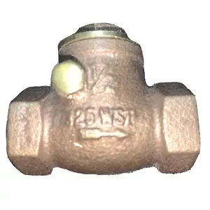Neco Brass 1/2" 125WSP 200WOG Swing Gate Check Valve - Picture 1 of 4