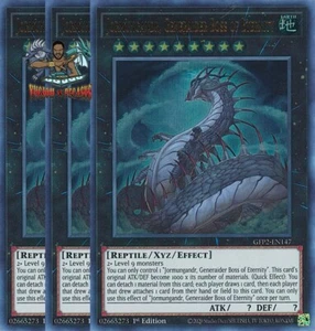 Yugioh! 3x Jormungandr Generaider Boss of Eternity GFP2-EN147 Ultra Raro 1a Edición - Imagen 1 de 1