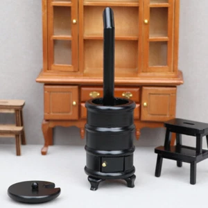 Doll House Miniatures Old W/ Chimney Stove 1:12 Scale Furniture Accessories - Picture 1 of 6