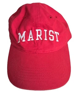 Marist College Cap Red Hat Vintage Embroidered  100% Cotton Adjustable Strap - Picture 1 of 5