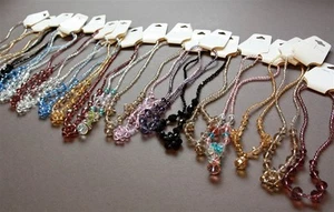 21 New Crystal Beads Mixed Necklace Jewelry Lot Wholesale Clearance - Picture 1 of 5
