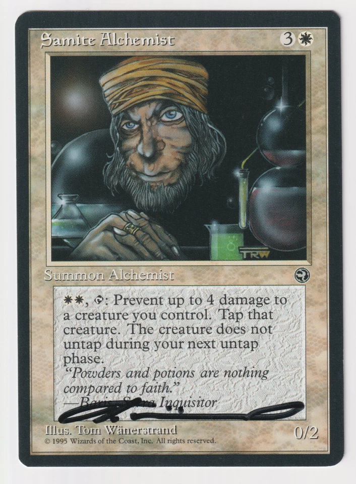 Signed Samite Alchemist HP Homelands Artist Tom Wanerstrand 1995 WOTC MTG Magic! - Image 1 of 2