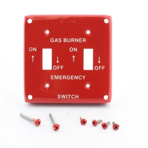 Bryant Gas Burner Emergency Switch 4" Square Surface Box Cover 2-Gang 2-Toggle - Picture 1 of 4