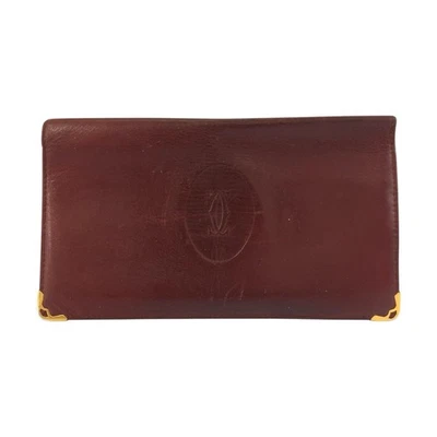 Cartera Larga Cartier Vintage Must Line Cuero Burdeos Hombres Marrón Talla Única Foto 1 de 4