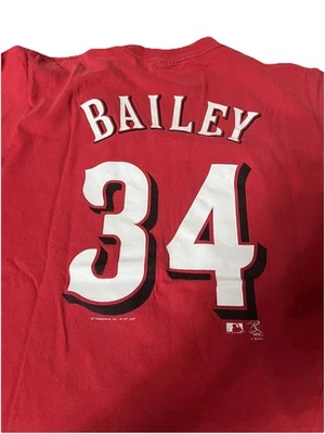 Camiseta de béisbol mediana del ex jugador de la MLB Cincinnati Reds Homer Bailey Foto 1 de 4