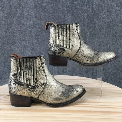 Botas Freebird by Steven Mujer 8 Salamanca Chelsea Cuero Dorado Pull On Block Foto 1 de 4