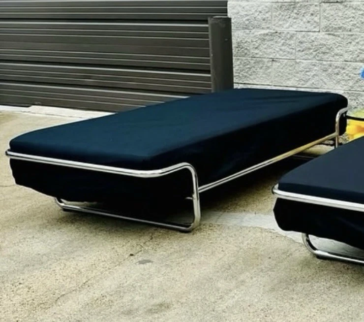 Meio Século Moderno DUX BRUNO MATHSSON ULLA Tubular Cromado Longa Cama de Solteiro Vintage - Imagem 1 de 4