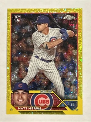 2023 Chrome Yellow Mini-Diamond Refractor #USC112 Matt Mervis /75 Chicago Cubs - Image 1 of 4
