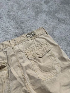 True Religion Beige Officer Cargo Shorts Mens Size 33 - Picture 1 of 9