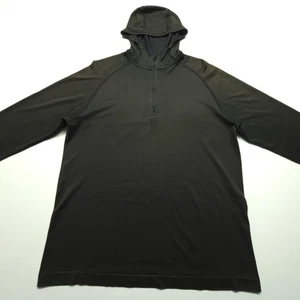 Lululemon Mens Hoodie Large Dark Brown Half Zip Pullover Thin Athletic Running - Picture 1 of 19