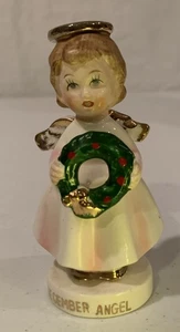 "Estatuilla de Navidad de ángel de diciembre de Japón vintage de cerámica de 4""" - Imagen 1 de 6