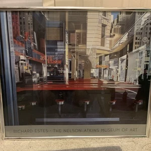 Richard Estes Central Savings Art Print Framed Kansas City Museum Photorealism - Picture 1 of 12