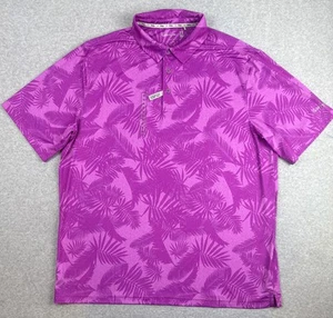 NWT Walter Hagen Golf Polo Shirt 11 Majors Purple Palms UPF 50+ Men's XL NEW - Picture 1 of 10