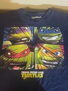 TMNT Teenage Mutant Ninja Turtles Boys Blue Short Sleeve T Shirt Sz L 10 12 - Picture 1 of 2