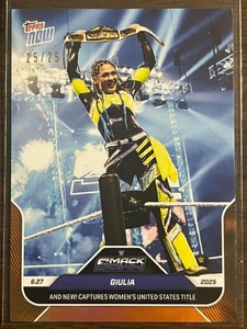 2025 Topps Now WWE #71 Giulia Smack Down ORANGE 25/25 - Bild 1 von 2