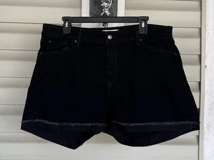 Signature by Levi Strauss Women's Black High Rise 3" Cut Off Shorts Sz 18 W 34 - Picture 1 of 10