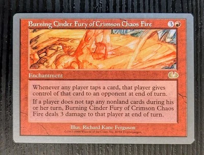 Burning Cinder Fury of Crimson Chaos Fire [Unglued] - MtG Magic the Gathering NM - Image 1 of 2