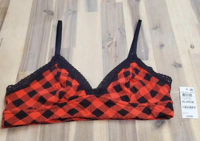 Jenni by Jennifer Moore Women's Buffalo Check Size XLarge Bralette Cotton/SpandX - Image 1 of 4