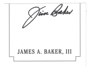 James Baker III signiertes Exlibris! Autogramm! Stabschef! Reagan! Busch! - Bild 1 von 1