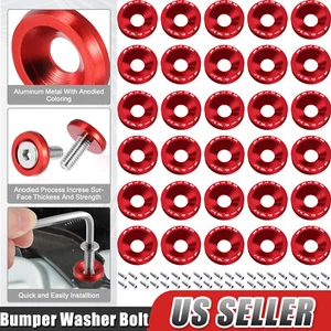 30PCS Red JDM Billet Aluminum Fender Bumper Washer Bolt Engine Bay Dress Up Kit - Bild 1 von 13