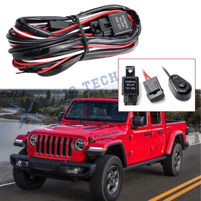 Arnés de cableado universal barra de luz LED relé de 40 amperios fusible interruptor kit de cable Foto 1 de 4