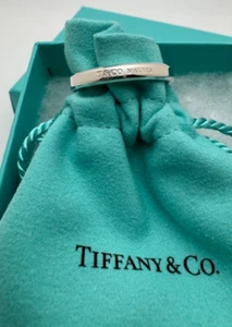 without tags Tiffany & Co. 1837 Makers Narrow Slice Band Ring Sterling Sil - Picture 1 of 13