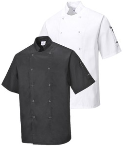 PORTWEST Cumbria Chefs Jacket Food Industry Catering Chef Lightweight C733