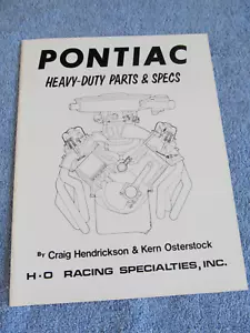 H.O Racing Specialties New Old Stock Pontiac Heavy Duty Parts & Specs Book - Picture 1 of 5