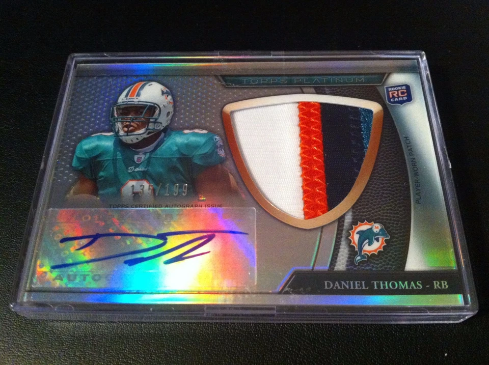 Daniel Thomas 2011 Topps Platinum Football Rookie 4-CLR Patch Jersey Auto /199 - Image 1 of 1
