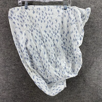 Sábana cuna Pottery Barn Kids Mermaids Cove algodón orgánico estampado de peces blancos Foto 1 de 4