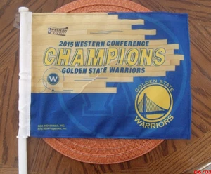Golden State Warriors Western Champs Car Flag NBA 2 for 19.99 Double Sided - Picture 1 of 1