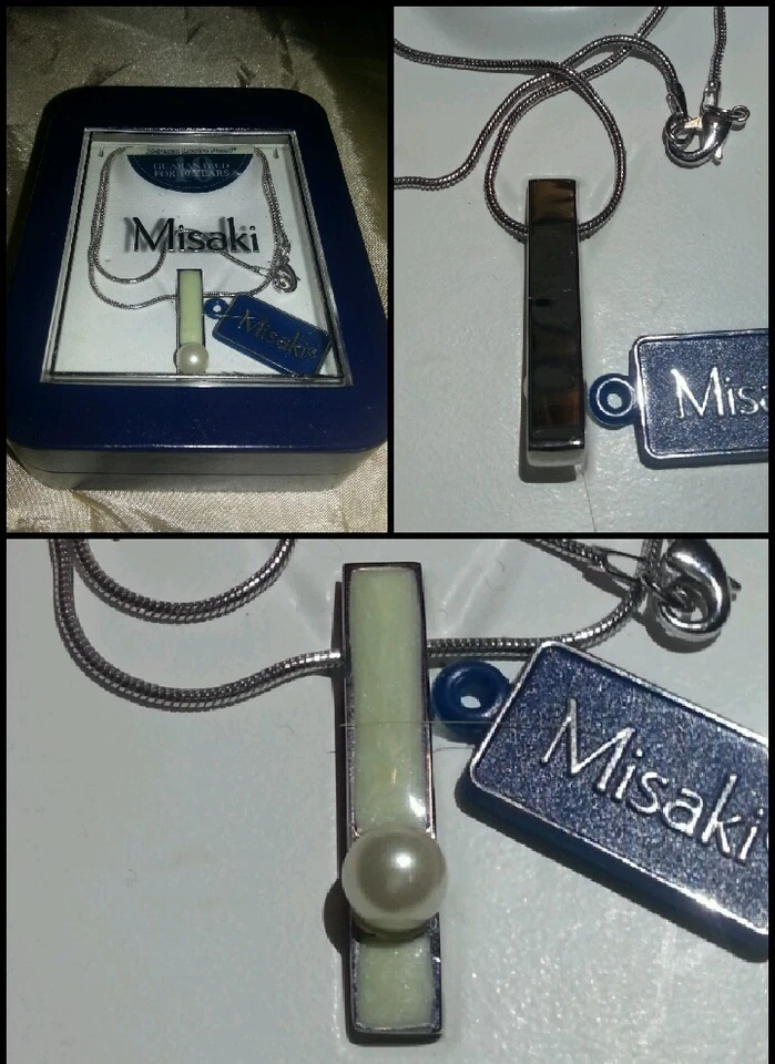 MISAKI collana laccio e pendente perla necklace with pendant white pearl silver - Immagine 1 di 1