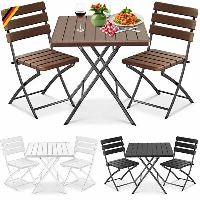 KESSER® Bistroset Balkon Tisch 2 Stühle Set Wetterfest & UV-beständig Sitzgruppe - Bild 1 von 2