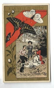Rêver de papillons - DINETTE - Chromo A La Ville de Luèce - Trade Card - Picture 1 of 2