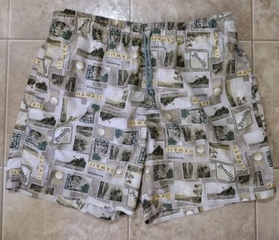 Men's Swim Trunks XL Hawaii Theme Drawstring Waist 4 pockets By Trader Bay - Image 1 of 4