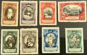 [OOS] Liechtenstein #Mi53-Mi60 Mint 1921 Vaduz Church Castle [62-69] - Picture 1 of 1
