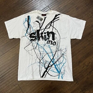 Vintage Y2K Skin Industries T-Shirt Large Grunge Emo Cyber Pinkman Double Sided - Picture 1 of 7