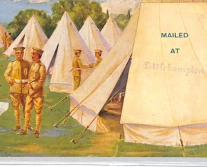 GB SUSSEX Art Postcard MILITARY CAMP *Littlehampton* Novelty PPC {samwells}PF183 - Picture 1 of 12