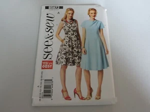 Butterick B5872 See Sew Sewing Pattern Dress Easy Fitted Flare Size 6-22 Modest - Picture 1 of 3