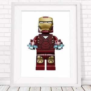 IRONMAN - Marvel Lego Poster Picture Print Sizes A5 to A0 **FREE DELIVERY** - Picture 1 of 14