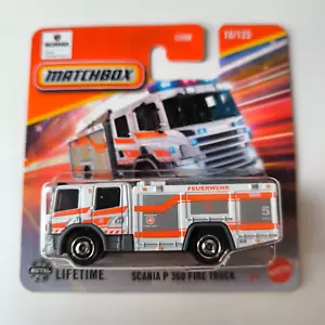 MATCHBOX Short Card MBX 2024 SCANIA P 360 FIRE TRUCK FEUERWEHR 16/125 C0859 - Picture 1 of 1