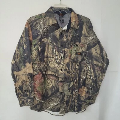 Walls Mossy Oak Camo Hunting Shirt Mens L Vented Heavyduty Long Sleeve P291666 - Image 1 of 4
