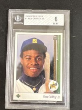 1989 Upper Deck #1 Ken Griffey Jr RC Rookie BGS 6 EX-MT Seattle Mariners HOF