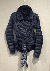 Lululemon jacket womens 4 Black down puffer belted quilted pockets - Picture 1 of 19
