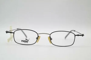 Vintage Puma 10225 Black Silver Oval Glasses Frame Eyeglasses NOS - Picture 1 of 6