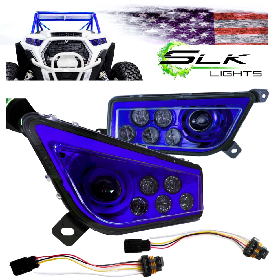 Faro LED Polaris RZR sin halo XP Turbo 1000, 900, general (azul sin halo) Foto 1 de 4