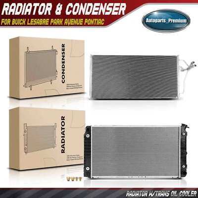 2x Radiator & AC Condenser for Buick LeSabre Park Avenue Pontiac Bonneville 3.8L - Image 1 of 4