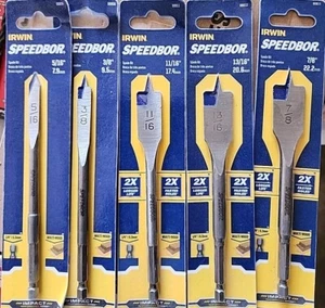 Irwin Speedbor Spade Bits 5pc-- 5/16, 3/8, 11/16, 13/16, & 7/8 - Picture 1 of 2
