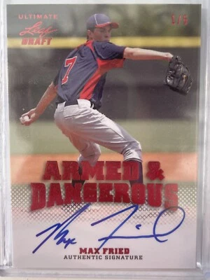 2012 Leaf Ultimate Draft - Armed & Dangerous Max Fried Rookie Autograph #1/5 - Image 1 of 2